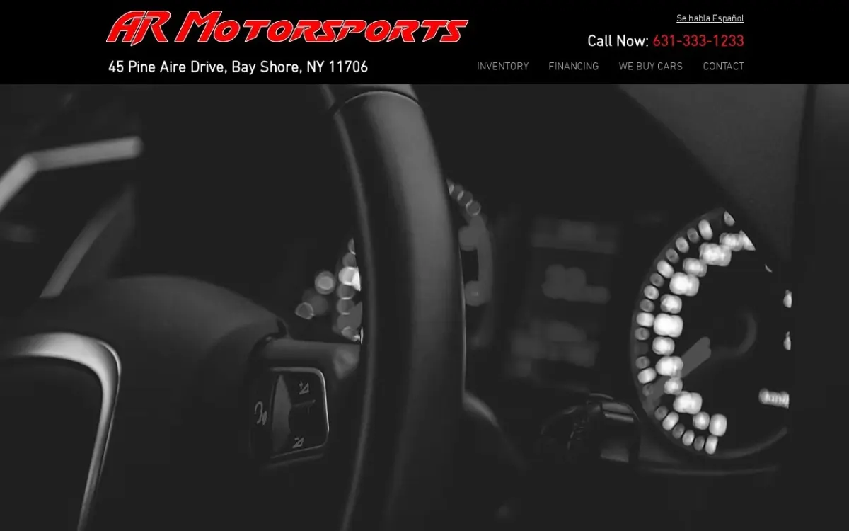 The AR Motorsports website as built