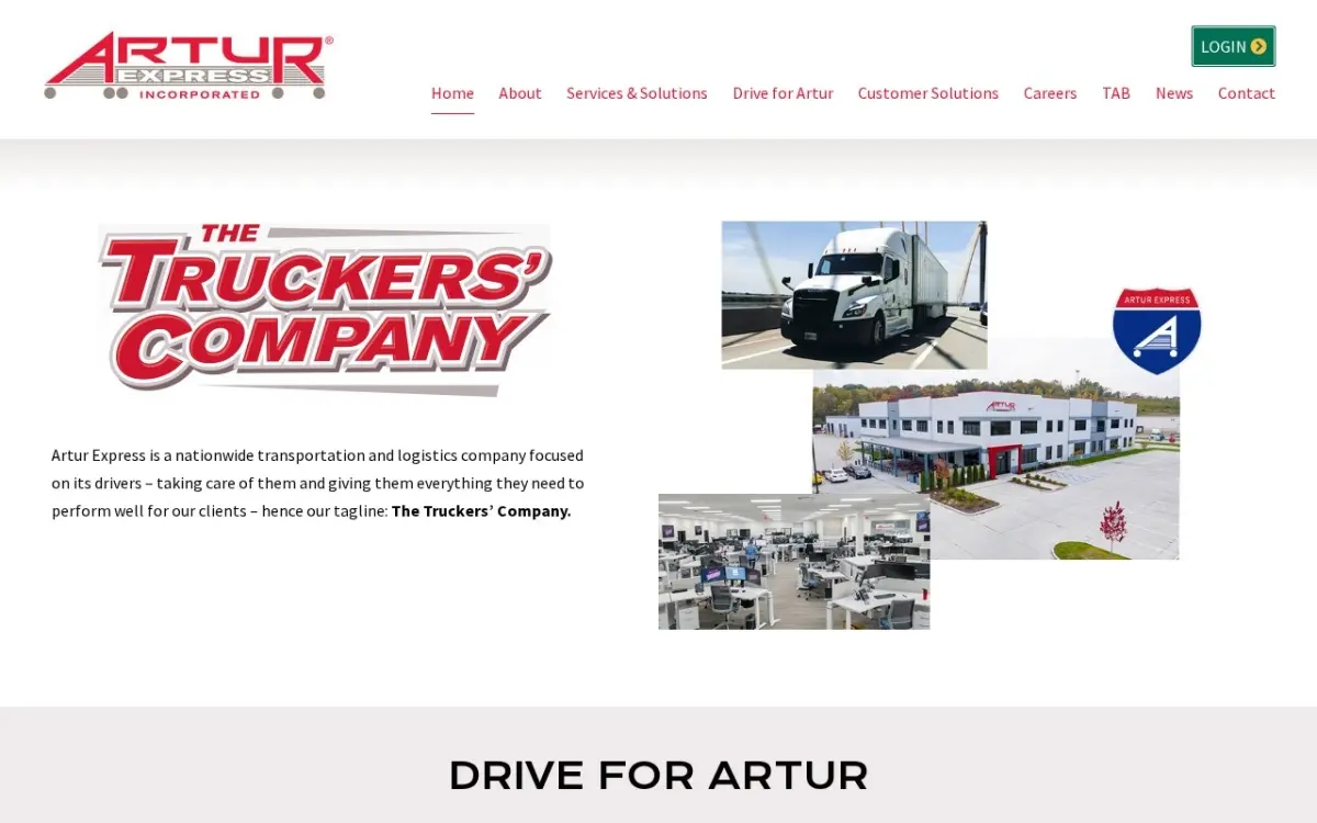The Artur Express website as built