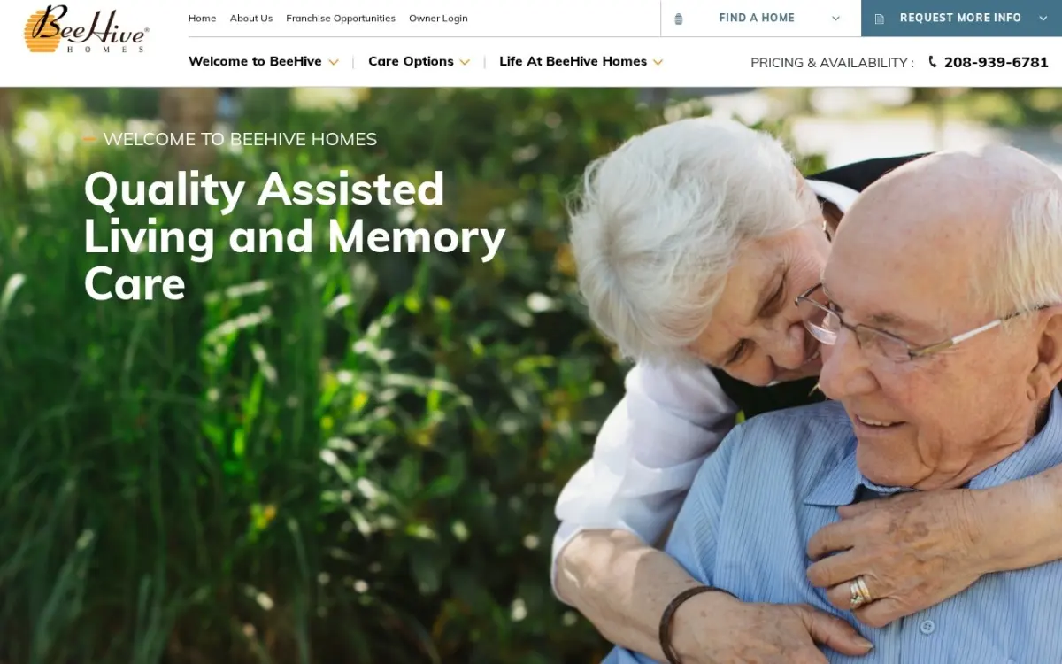 The BeeHive Homes website as built