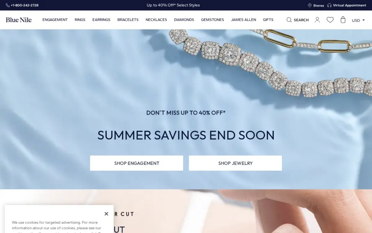 The Blue Nile: Diamond Jewelers website as built