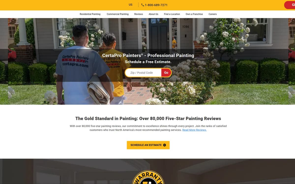 The CertaPro® website as built
