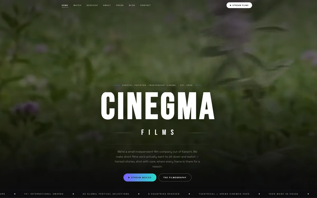 Cinegma Films website