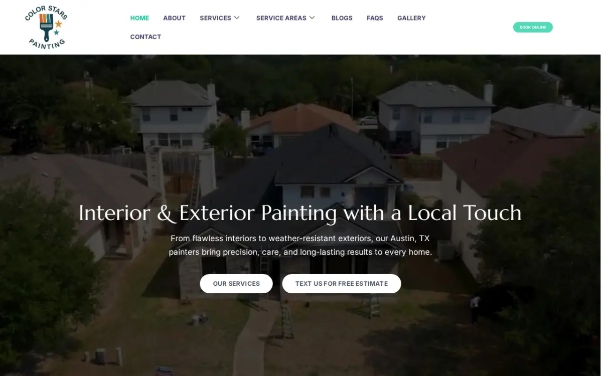 The Colorstarspaintingllc website as built