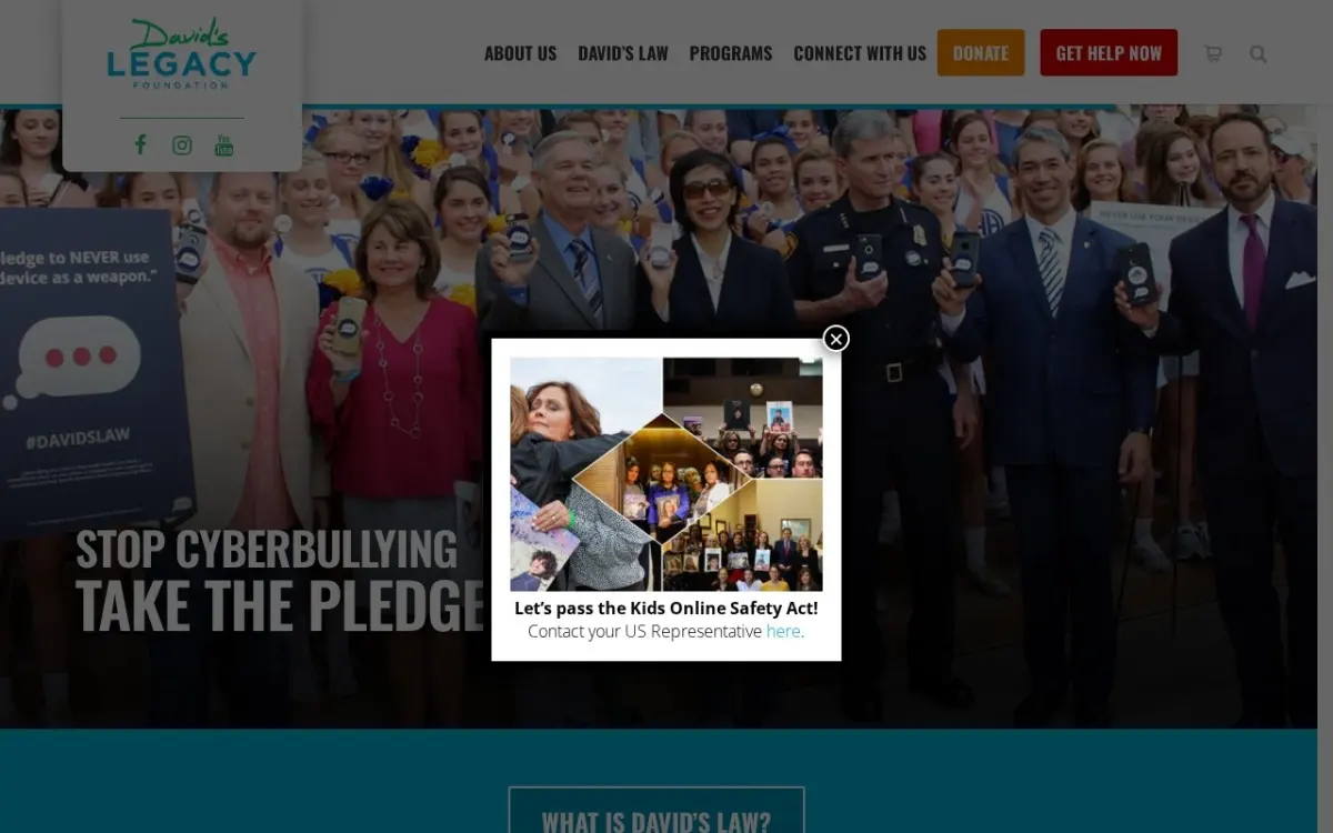 David's Legacy Foundation website