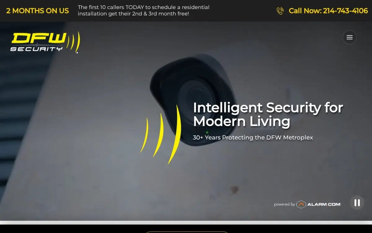 The Home Security & Business Security website as built