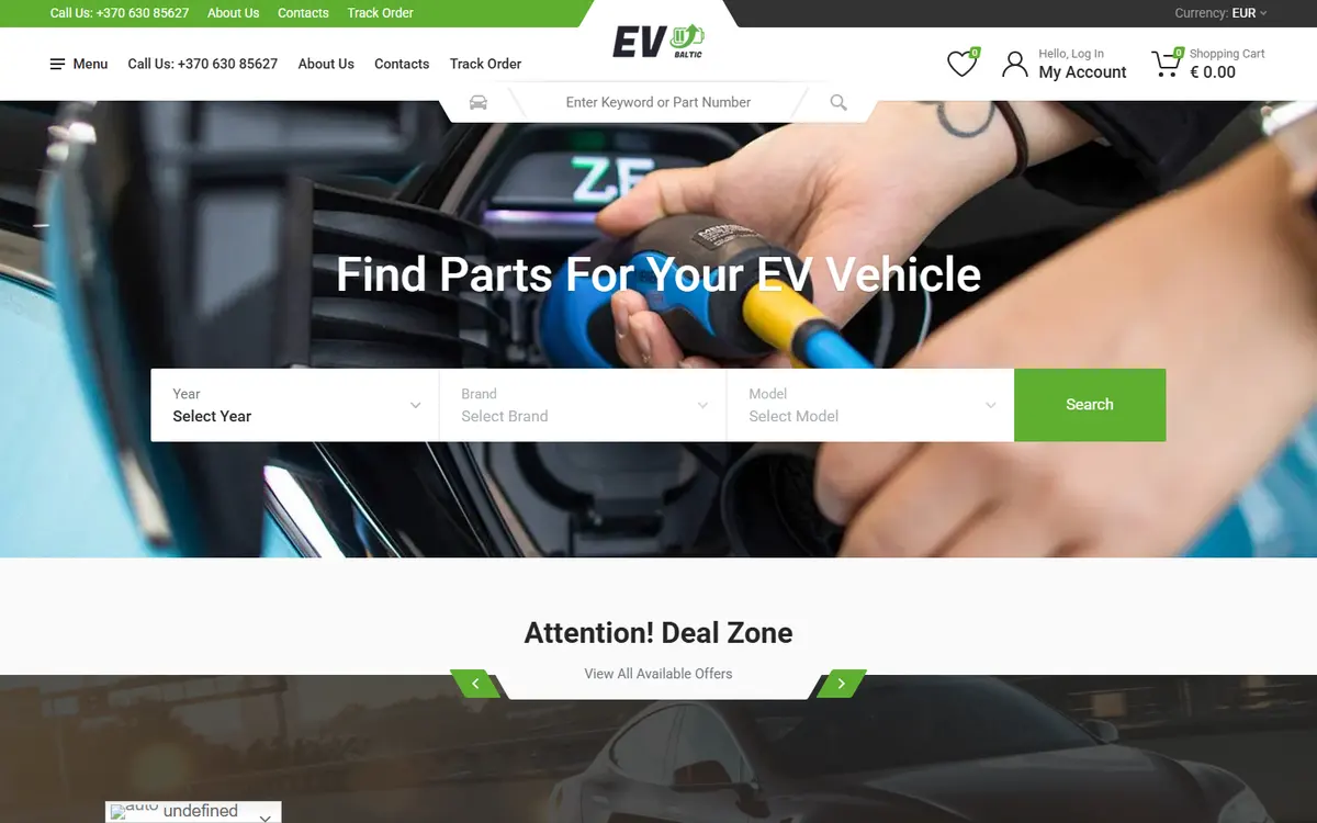 The EV Baltic website as built