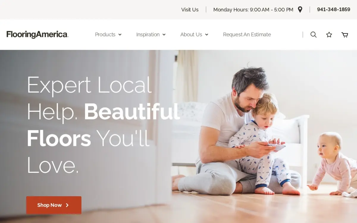 The Flooring America website as built