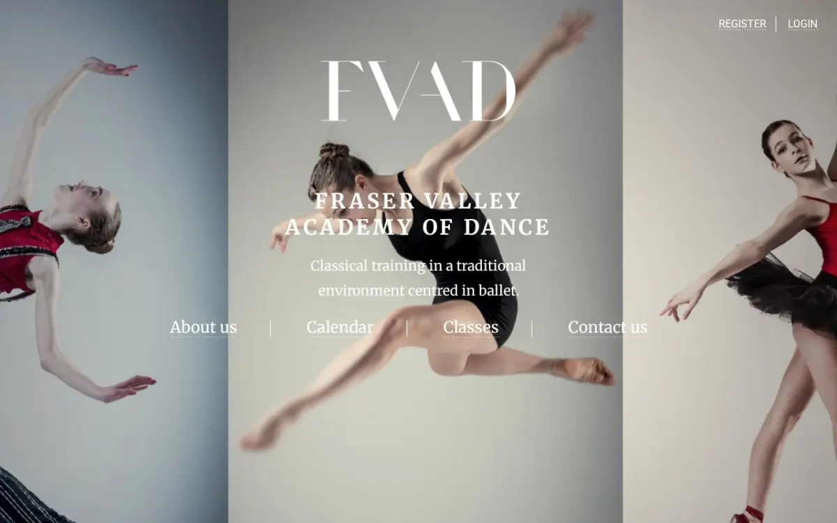 The Fraser Valley Academy of Dance website as built