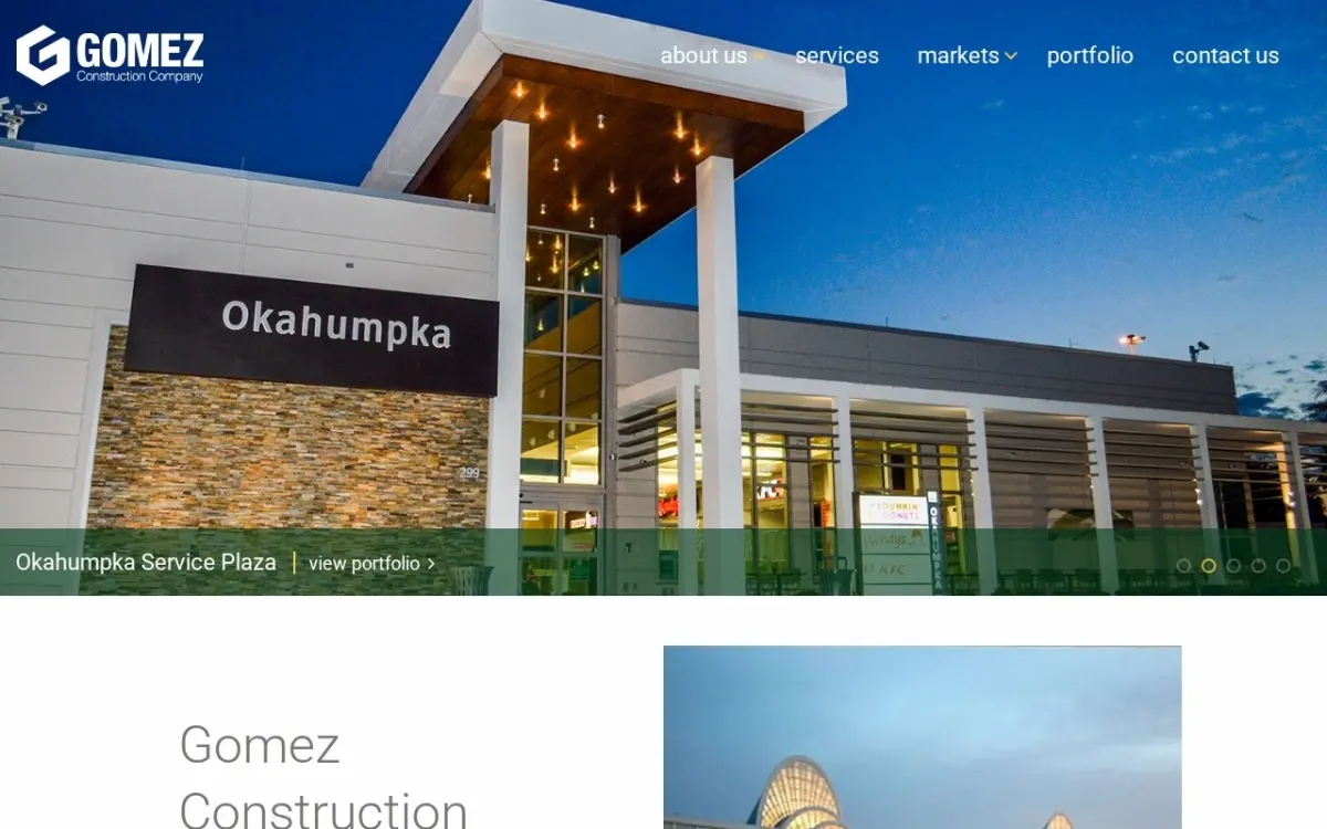 The Gomez Construction Company website as built