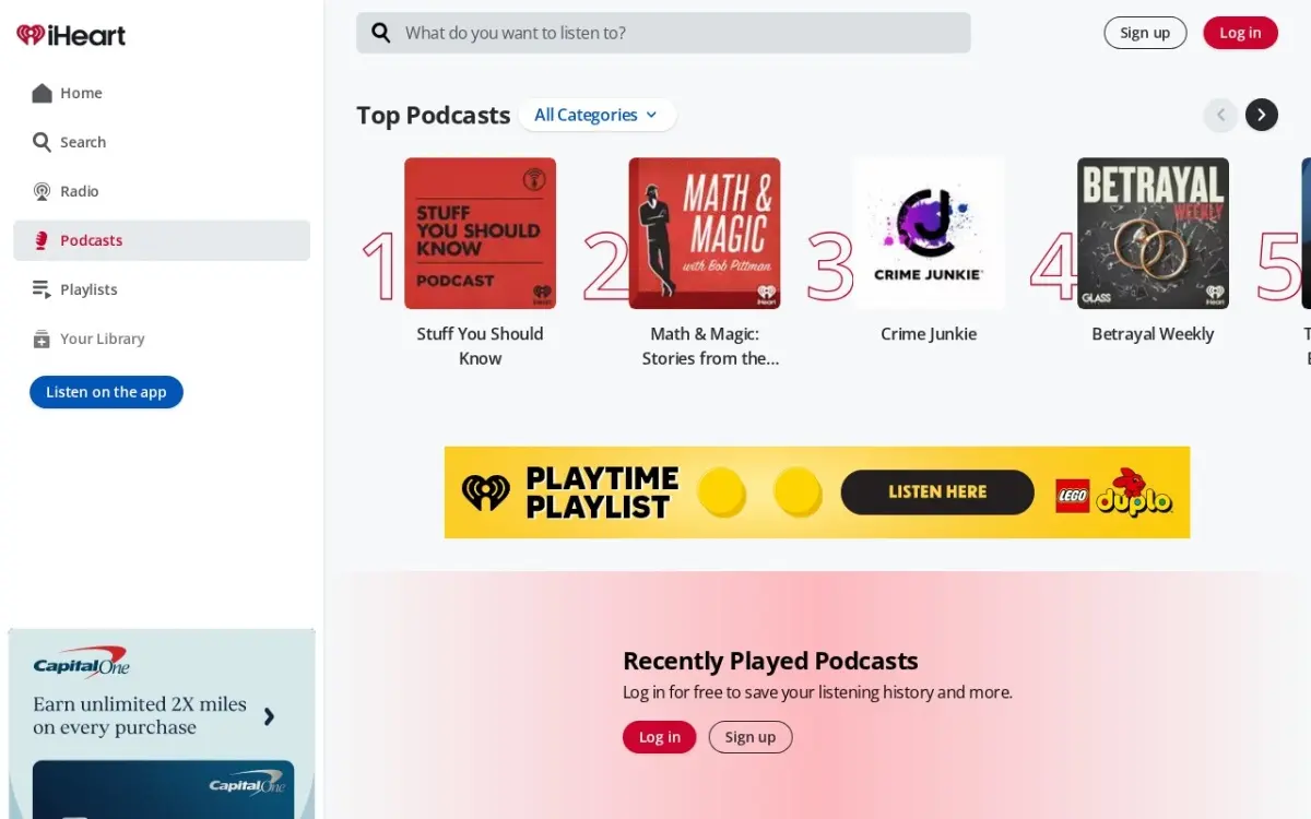 The iHeart website as built