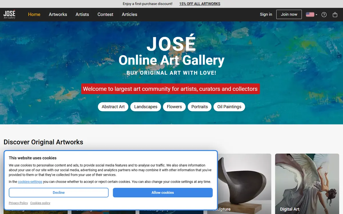 Jose Art Gallery website