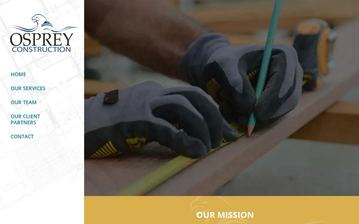 The Osprey Construction Florida website as built