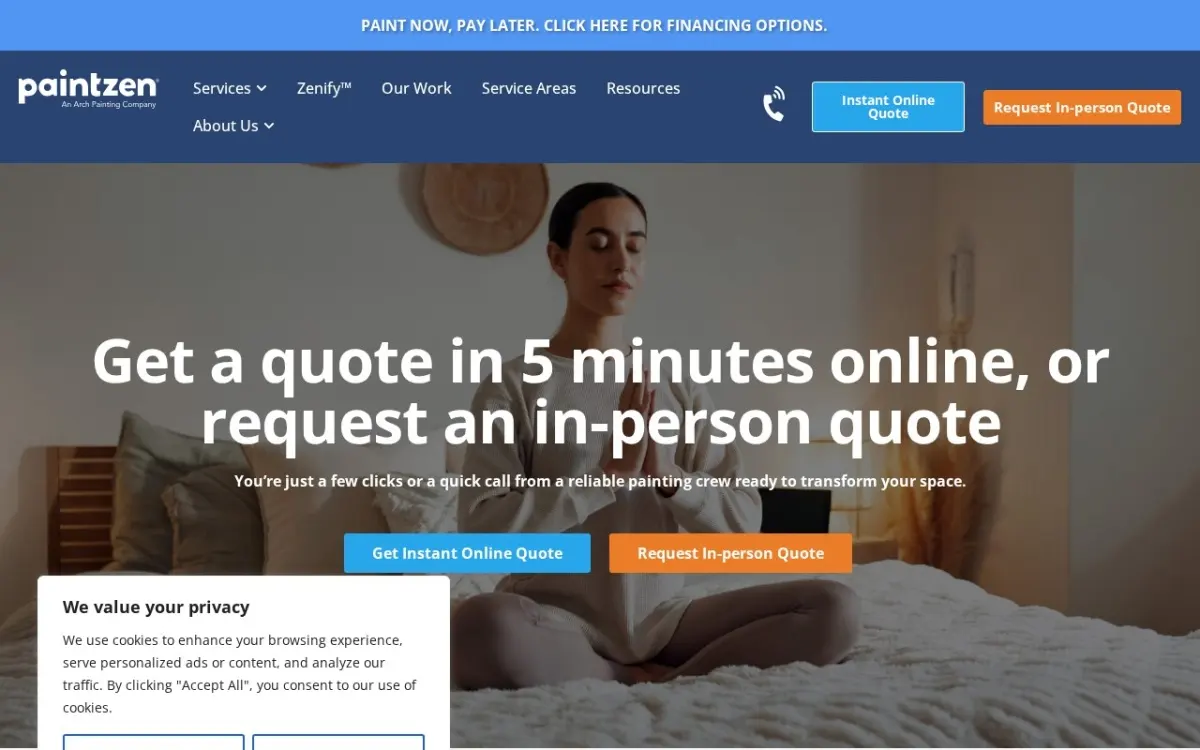 The Paintzen website as built