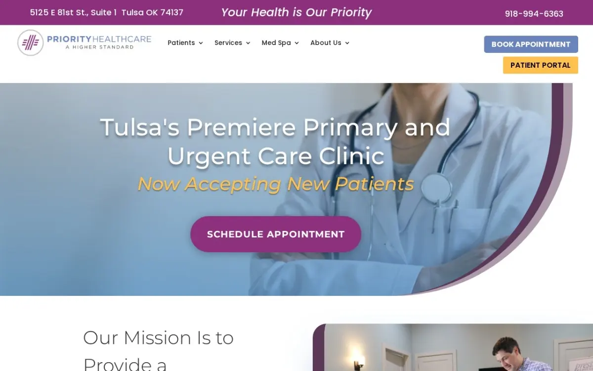 The Priority Healthcare website as built