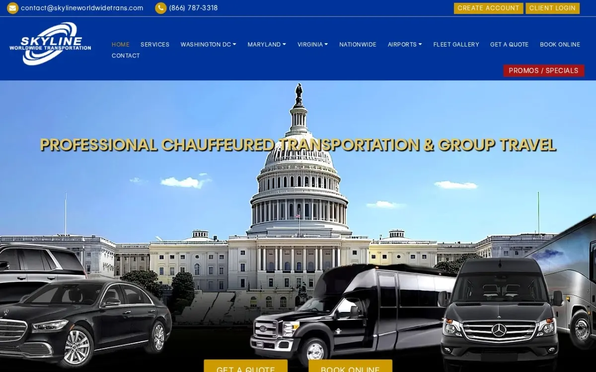 The DC Chauffeured Transportation website as built