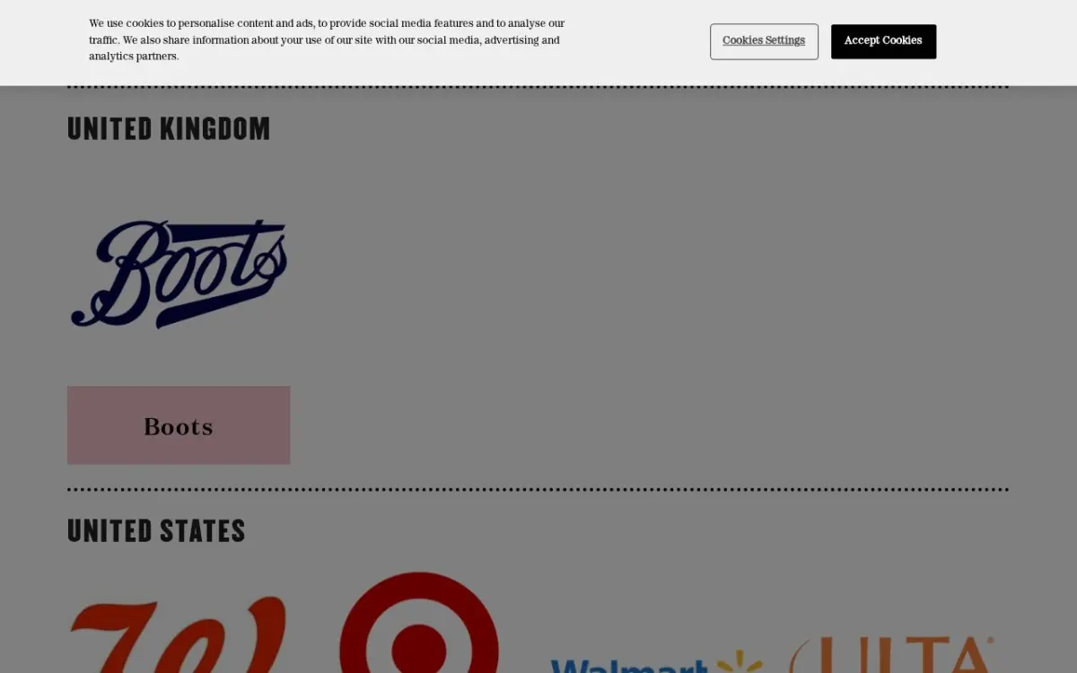 The Soap & Glory website as built