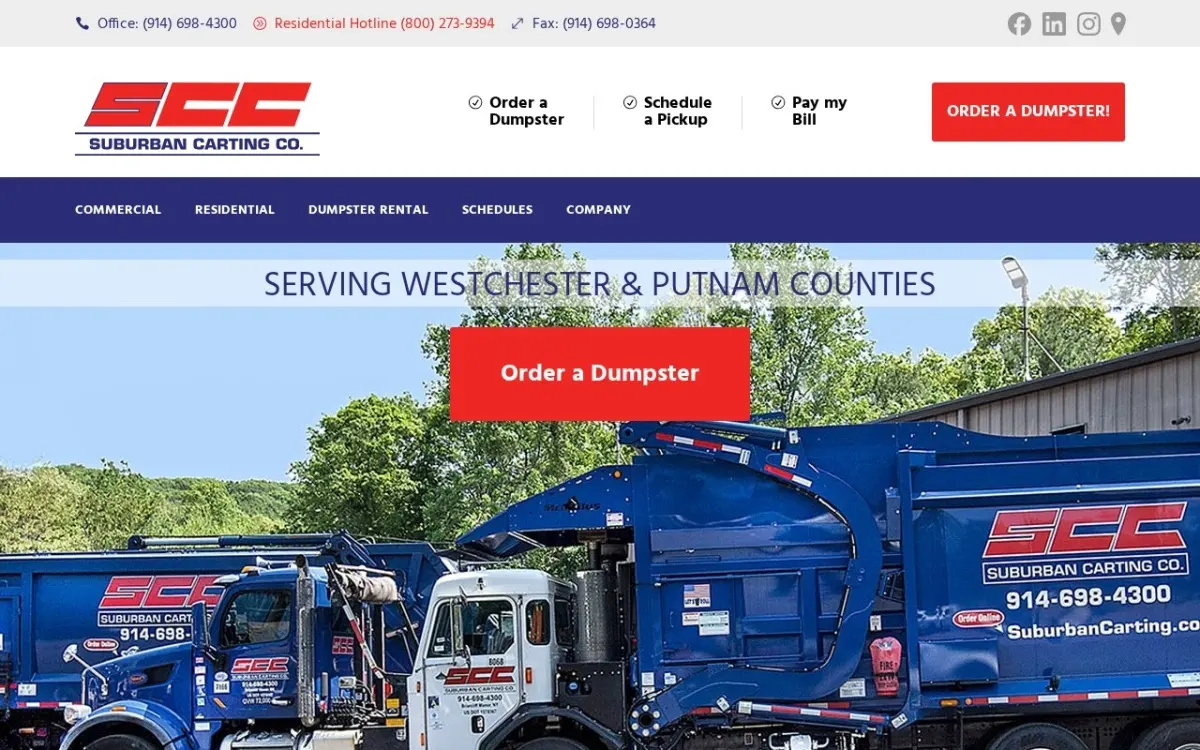 The Suburban Carting website as built