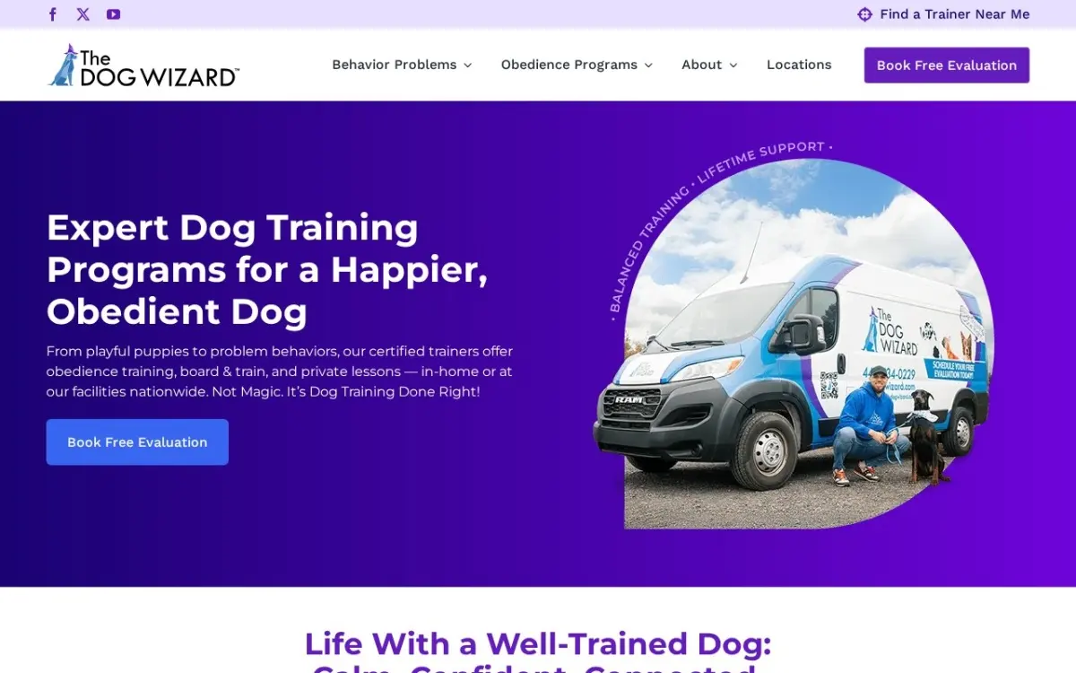 The The Dog Wizard website as built