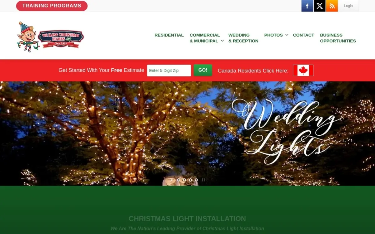 The Christmas Light Installation website as built