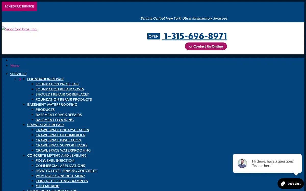 Woodford Bros website