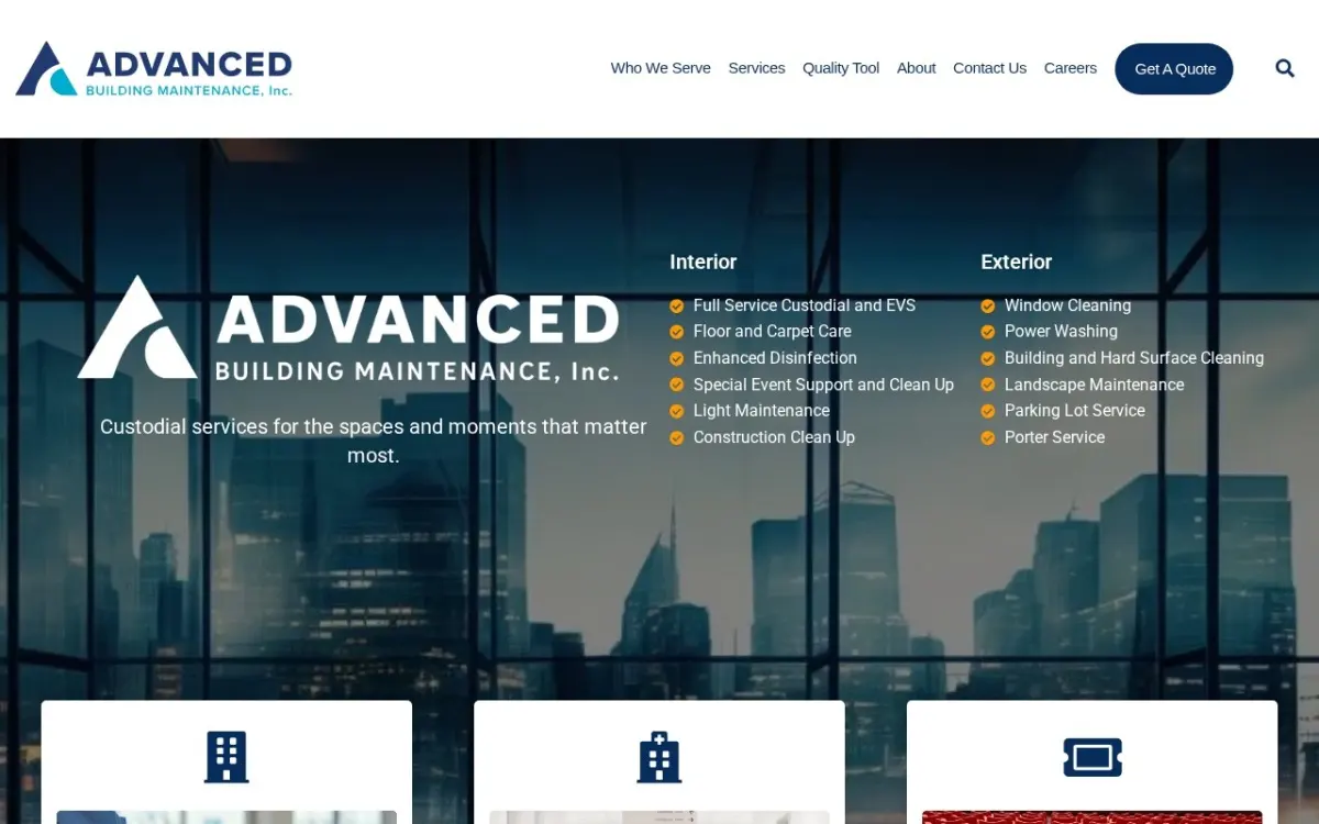 The Commercial Cleaning, Interior & Exterior website as built