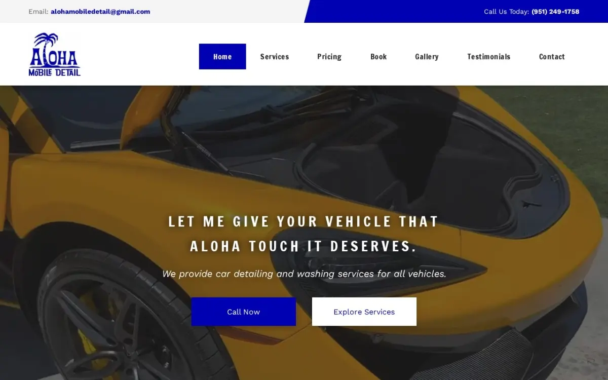 The Aloha Mobile Detail website as built