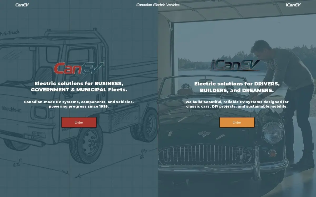 The CanEV website as built