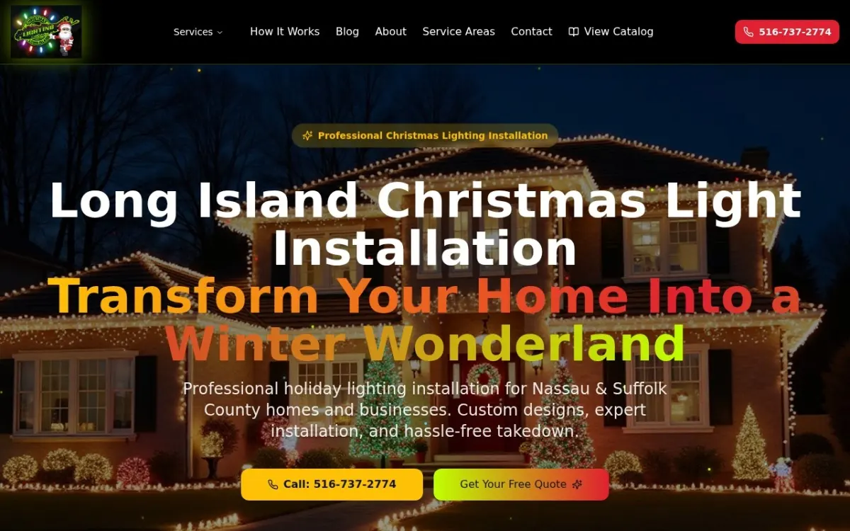 The Christmas Lighting Long Island website as built