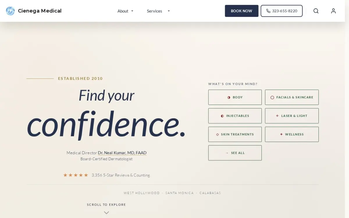 The Cienega Medical website as built