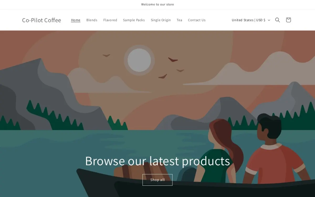The Co-Pilot Coffee website as built
