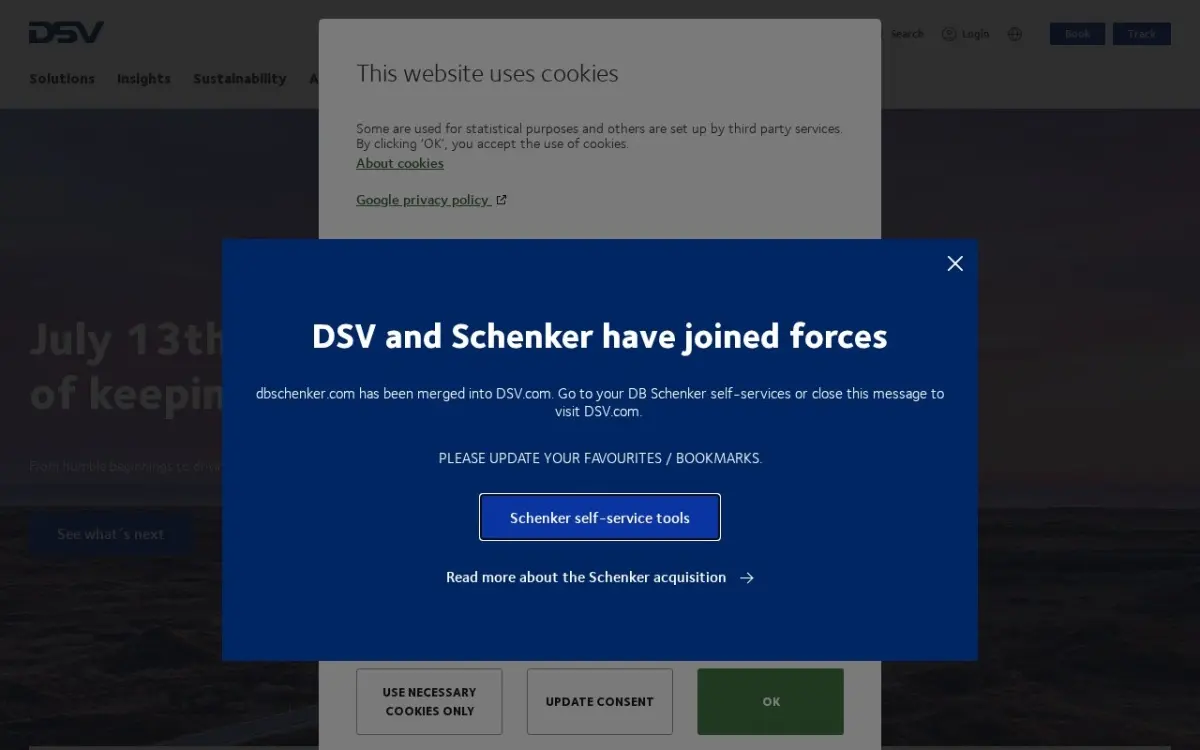 The DSV website as built
