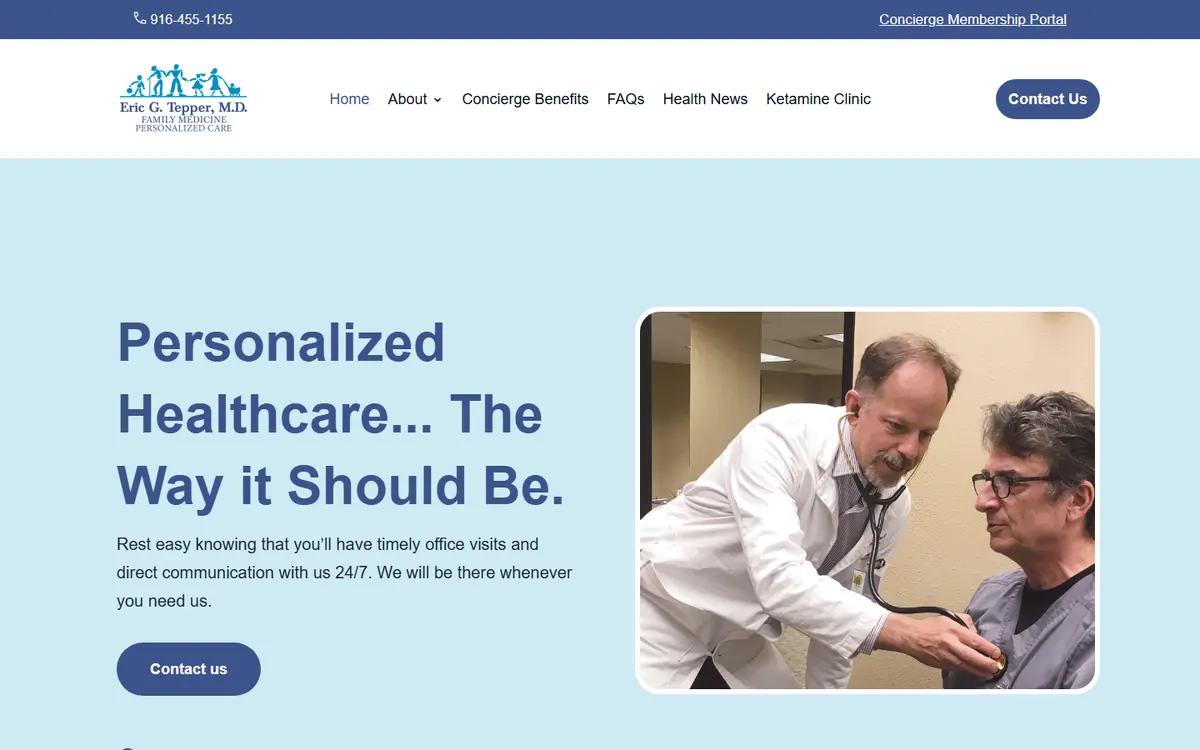 The Eric Tepper, MD website as built