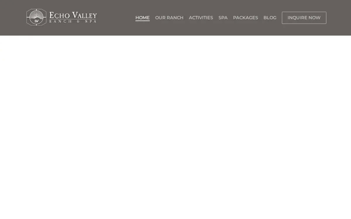 The Echo Valley Ranch & Spa website as built