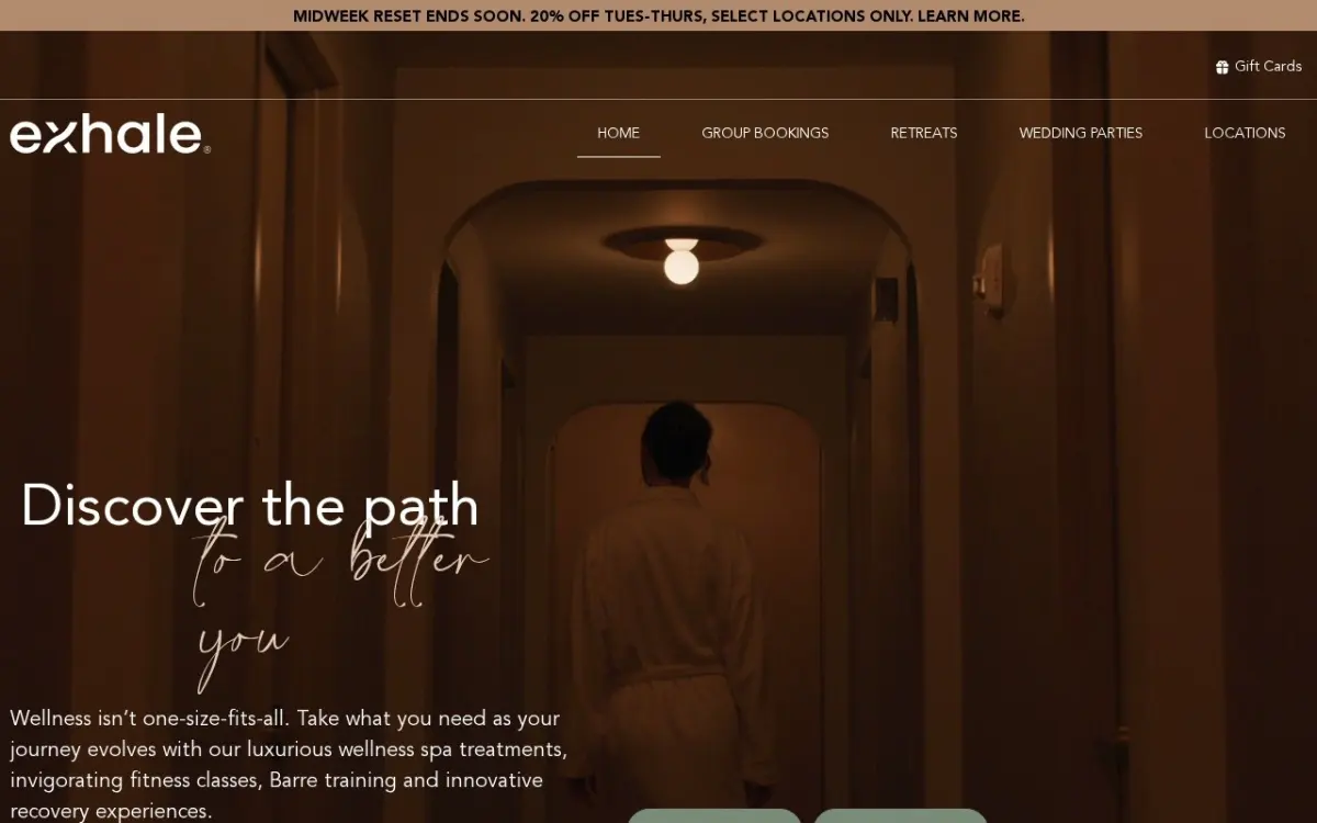The Wellness Spa & Fitness Classes website as built