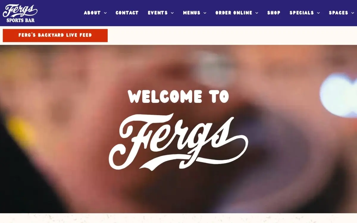 The Ferg's Sports Bar & Grill website as built