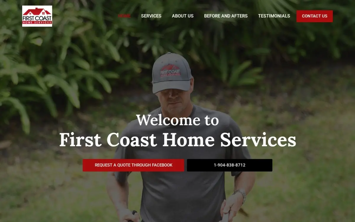 The First Coast Home Services website as built