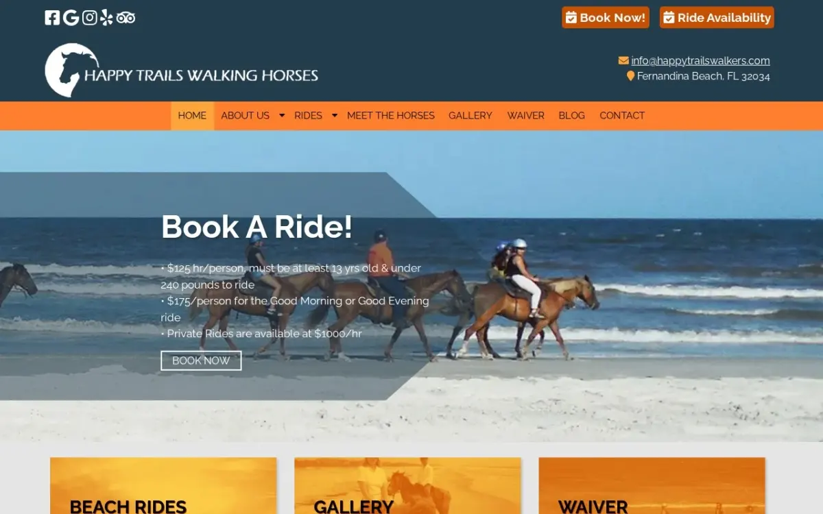 The Happytrailswalkers website as built