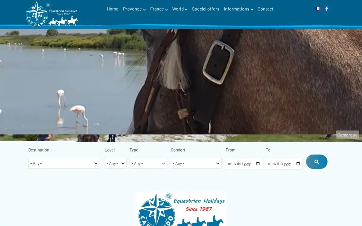 The Horsebackridingvacations website as built