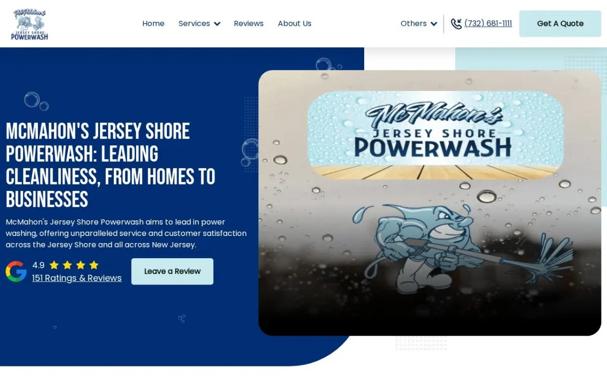 The Jerseyshorepowerwash website as built