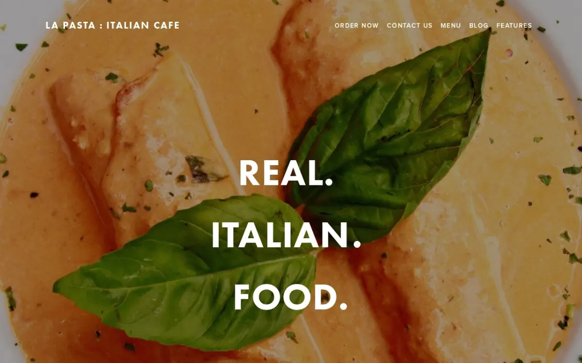 The La pasta : Italian cafe website as built