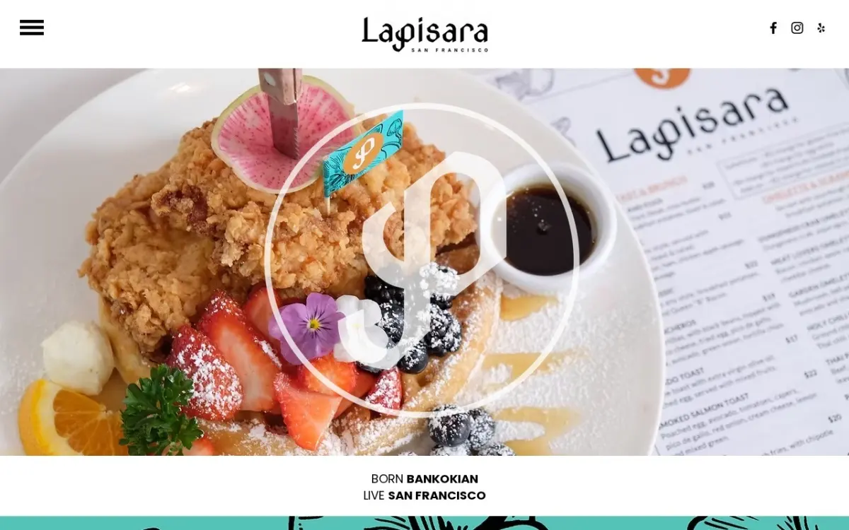 The Lapisara Eatery website as built