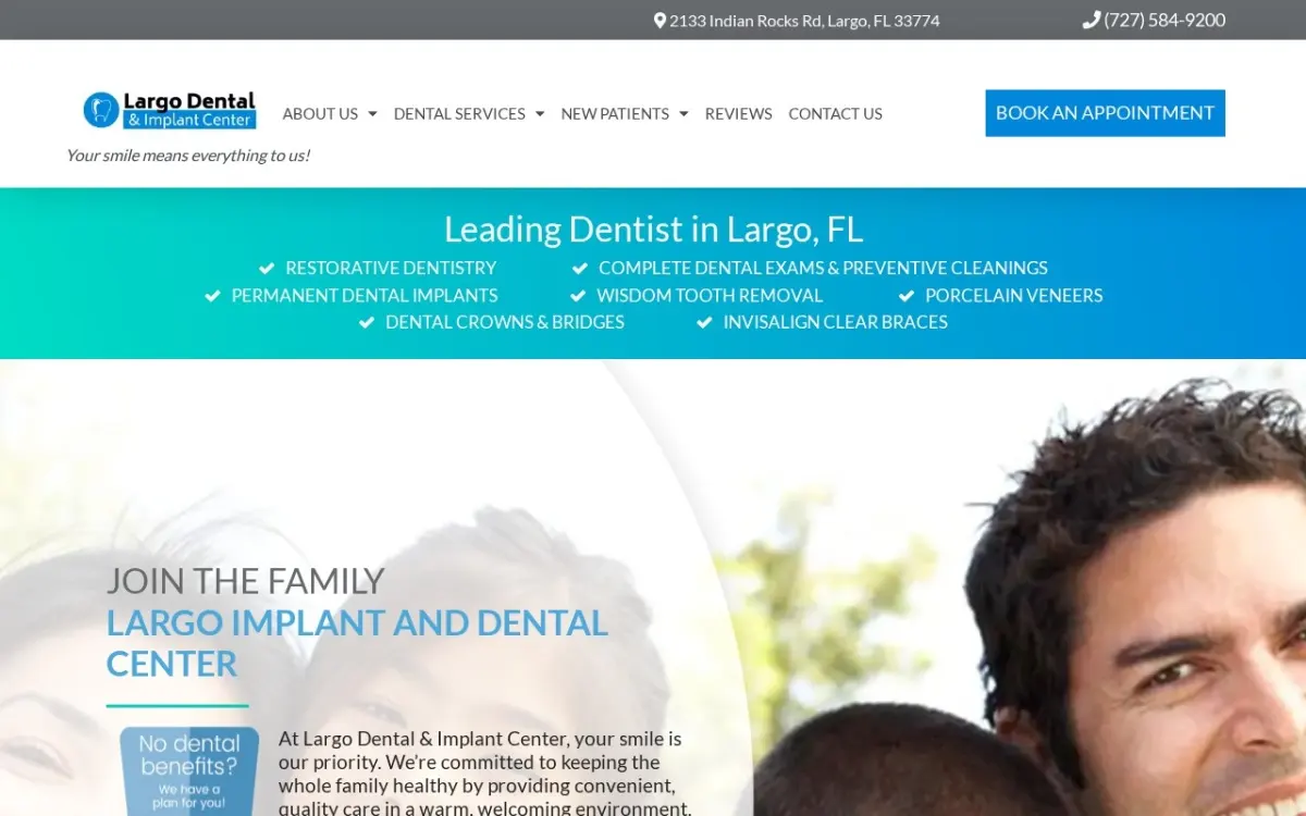 The Dentist in Largo, FL website as built