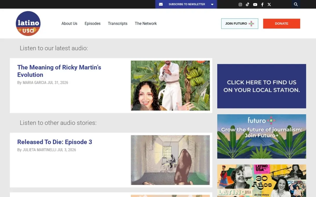 The Latino USA website as built