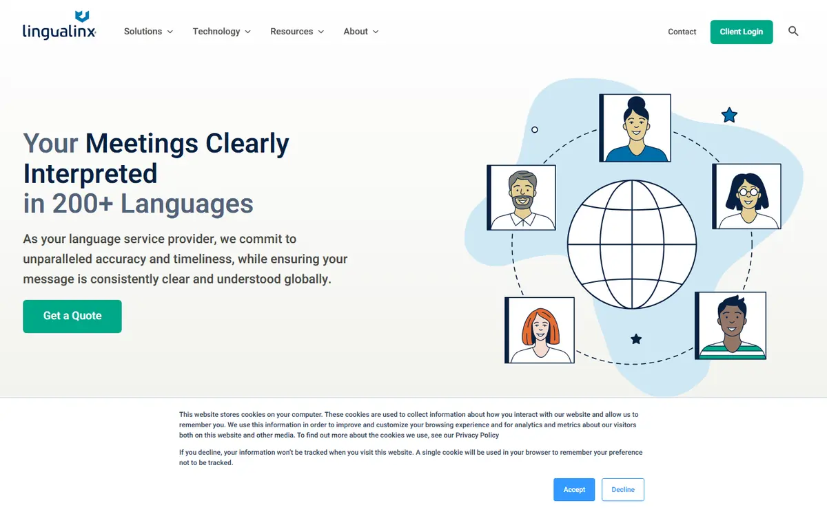 The Lingualinx website as built