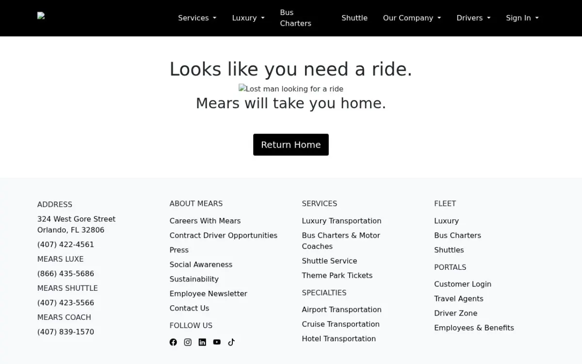 The Mearstransportation website as built