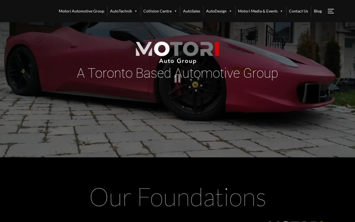 The Motori Automotive Group website as built