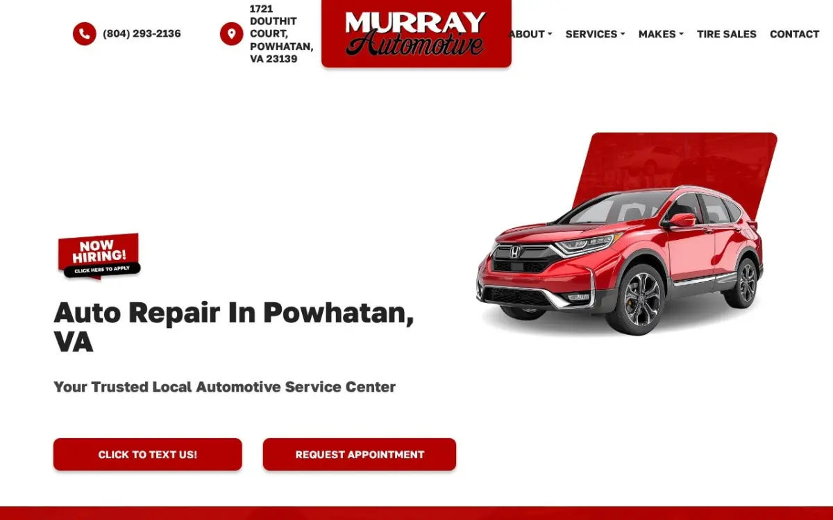 The Murray Automotive website as built