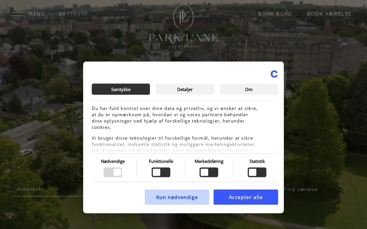 The Eksklusivt Boutique Hotel i Hellerup website as built