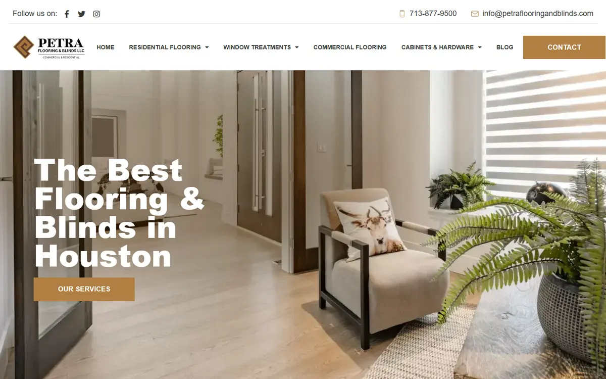 The Petra Flooring & Blinds website as built