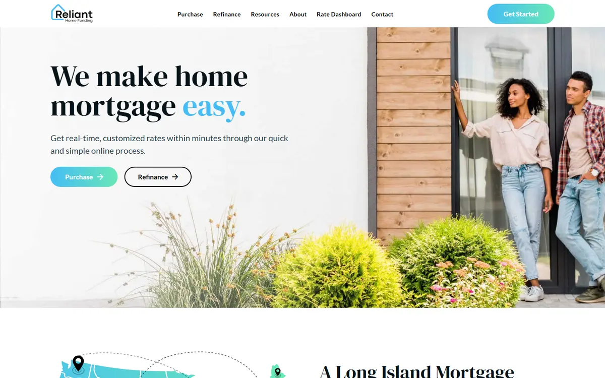 The Reliant Home Funding website as built
